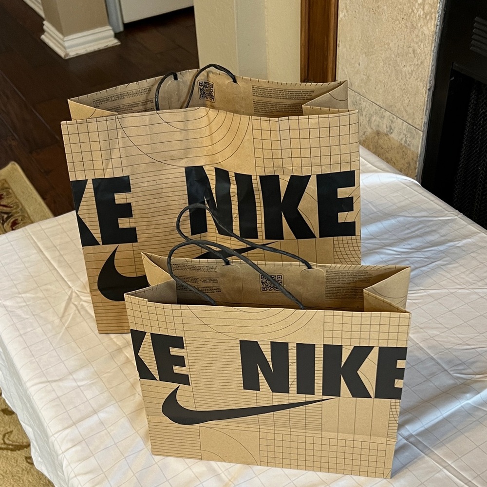 Nike Black and Tan Grid Pattern Bag